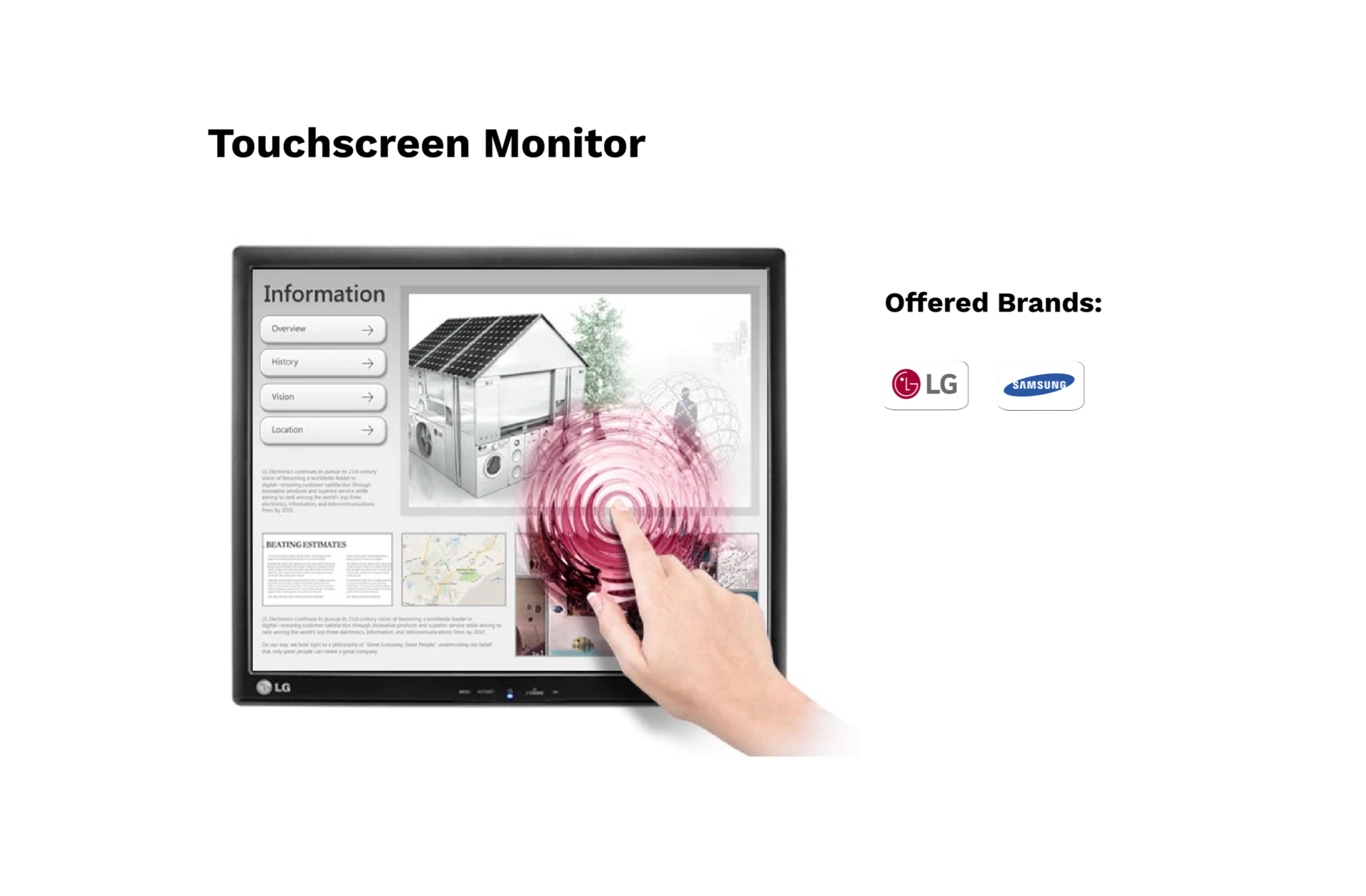 Touchscreen Monitor interaktif untuk kiosk, resepsionis dan ruang meeting Jakarta