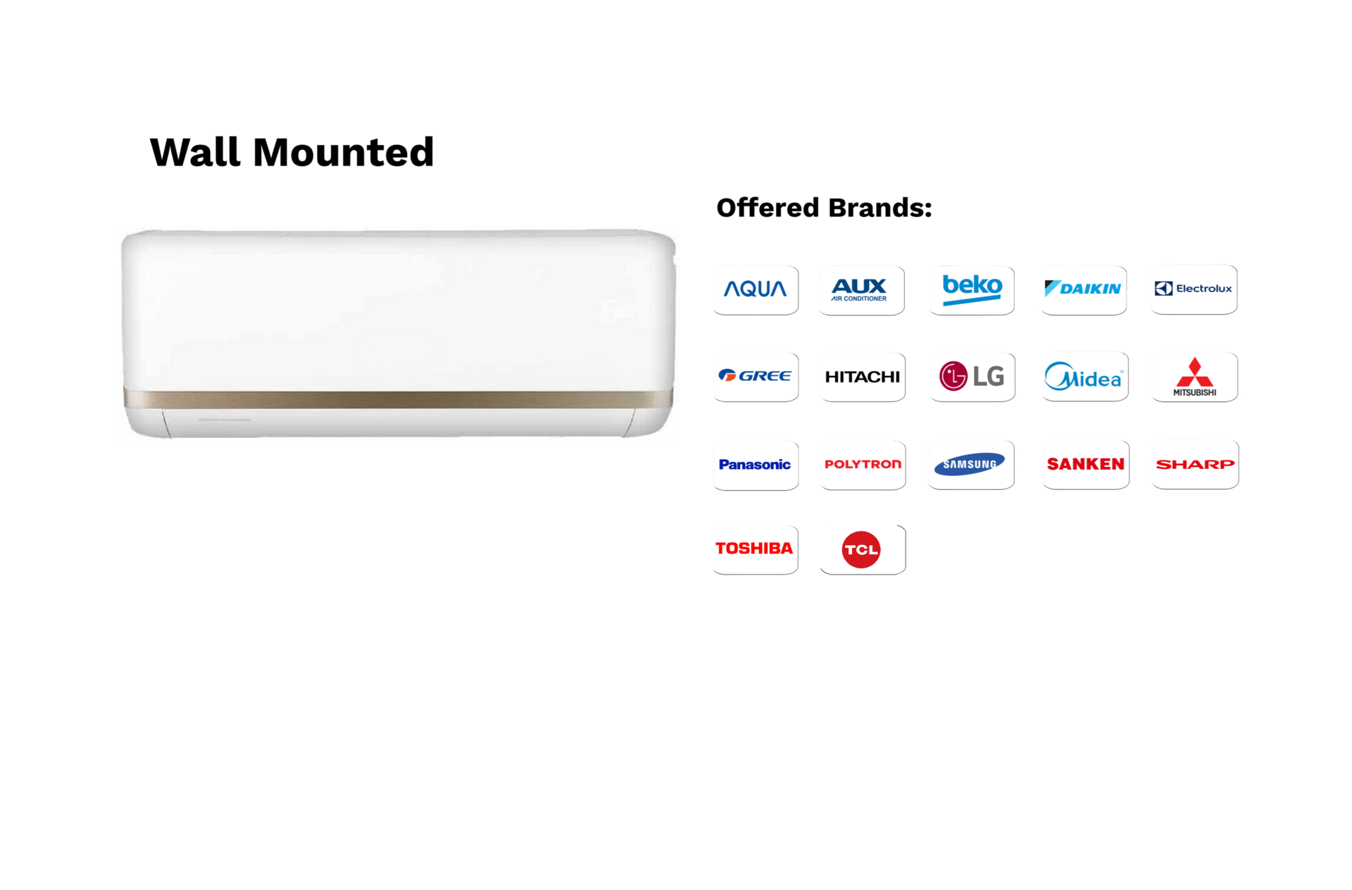 Wall Mounted AC split AC untuk kamar hotel dan ruang kantor komersial - Makro Jaya Perkasa